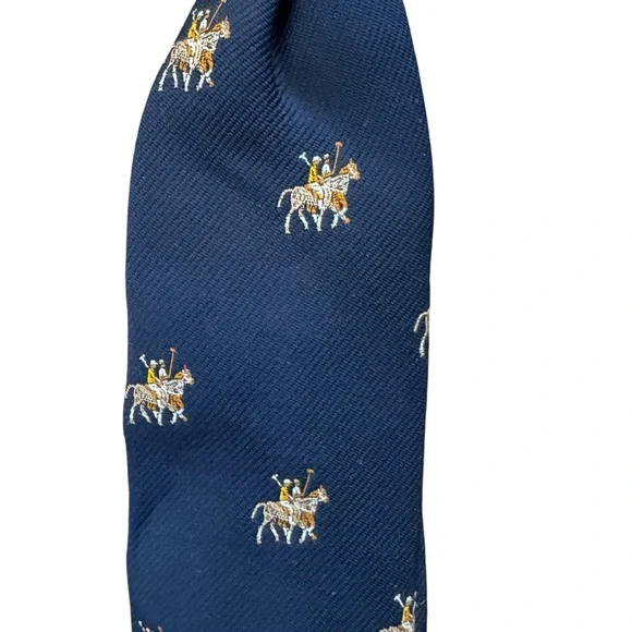 Boys Blue Clip-On Tie Necktie Equestrian Preppy - Picture 2 of 4